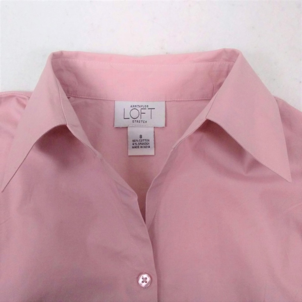 ANN TAYLOR LOFT pink stretch blouose size #8